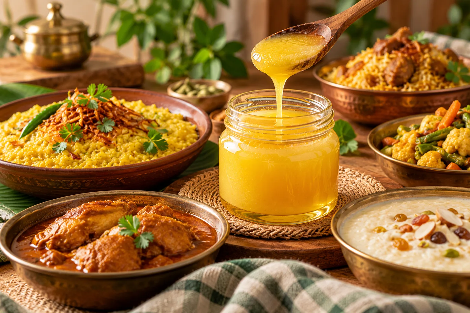 Khichuri served with golden ghee